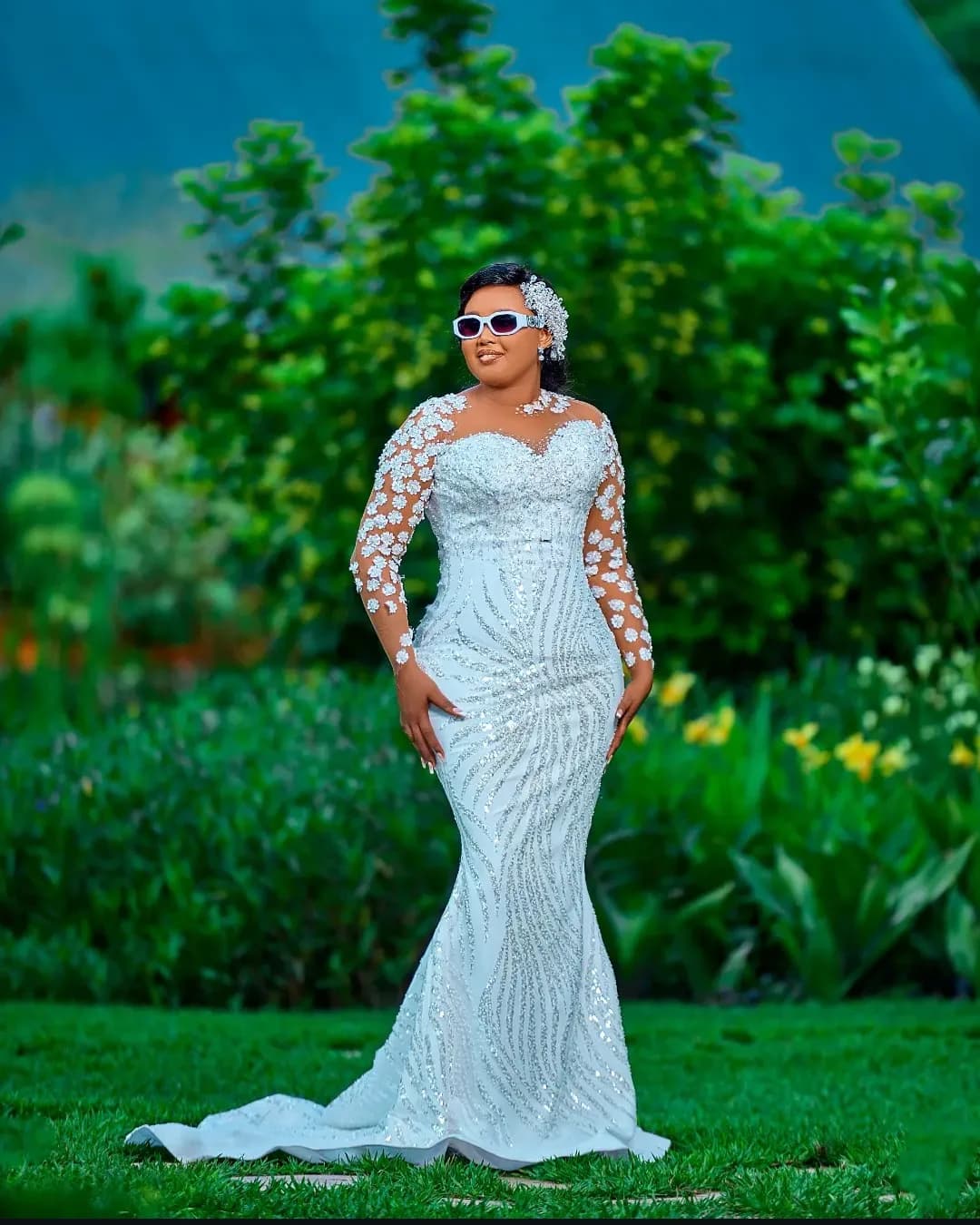 Beaded Floral Lace Dress, photo 1 of 3