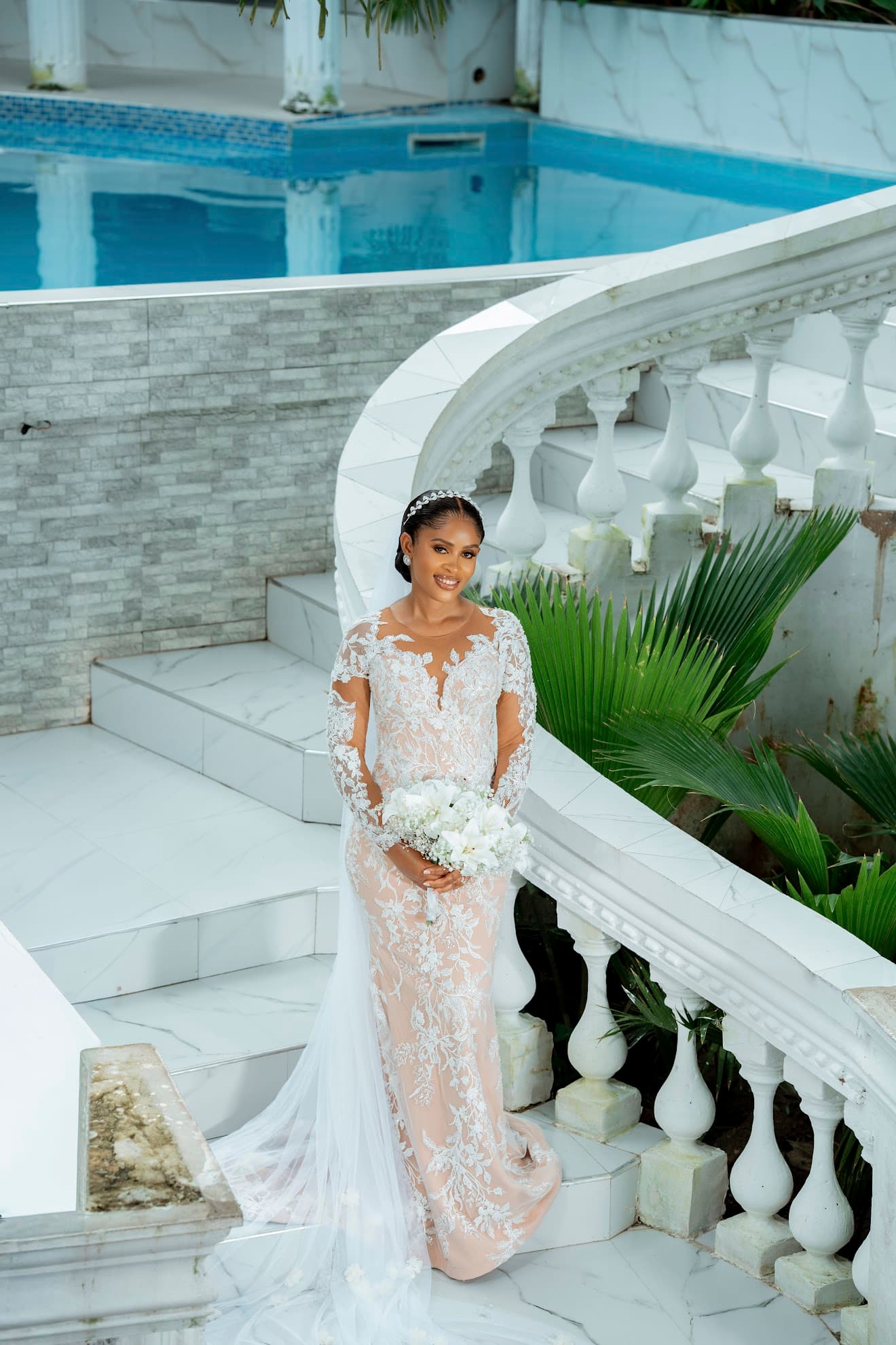 Floral Lace Illusion Gown, photo 1 of 3