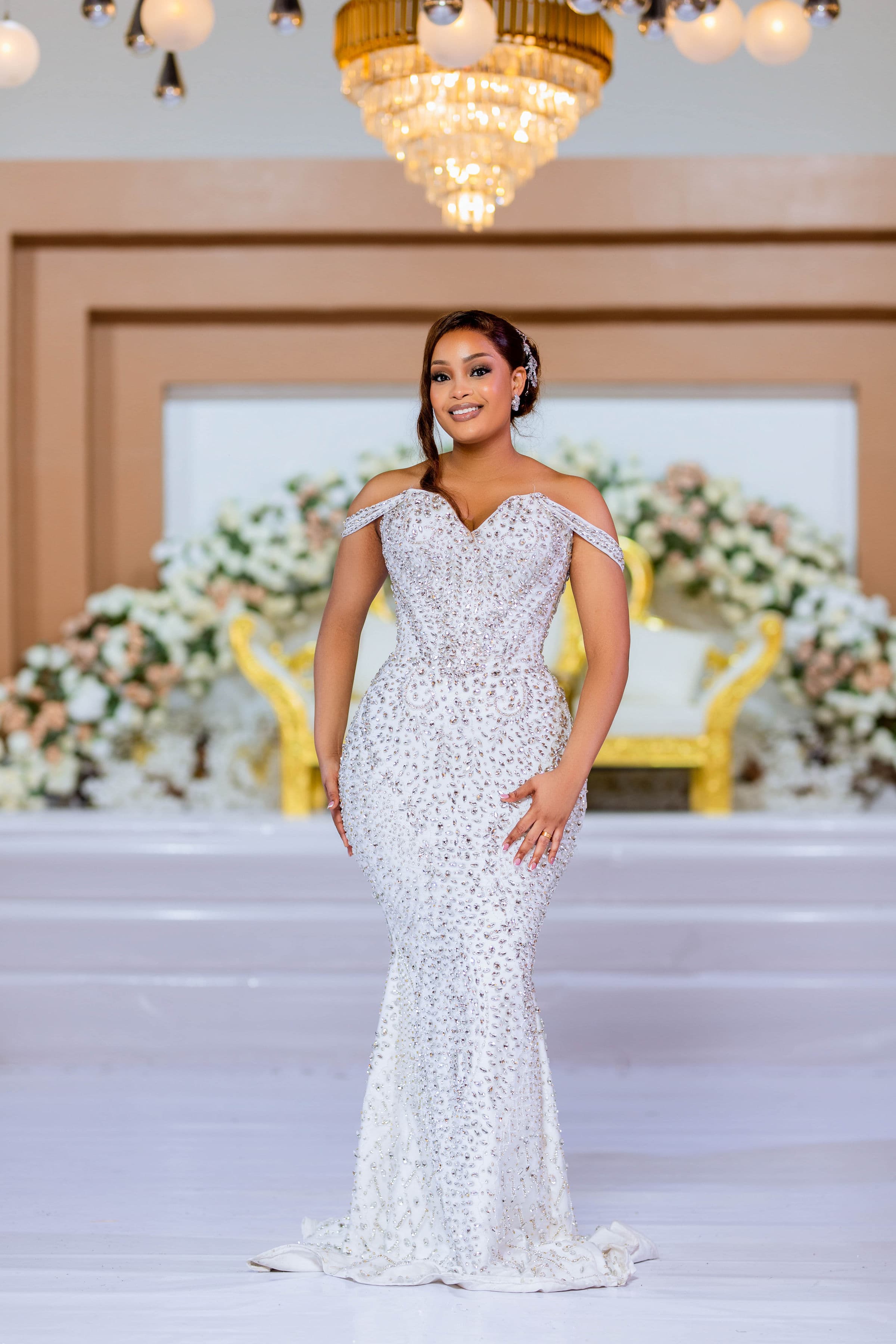 Crystal Off Shoulder Dress