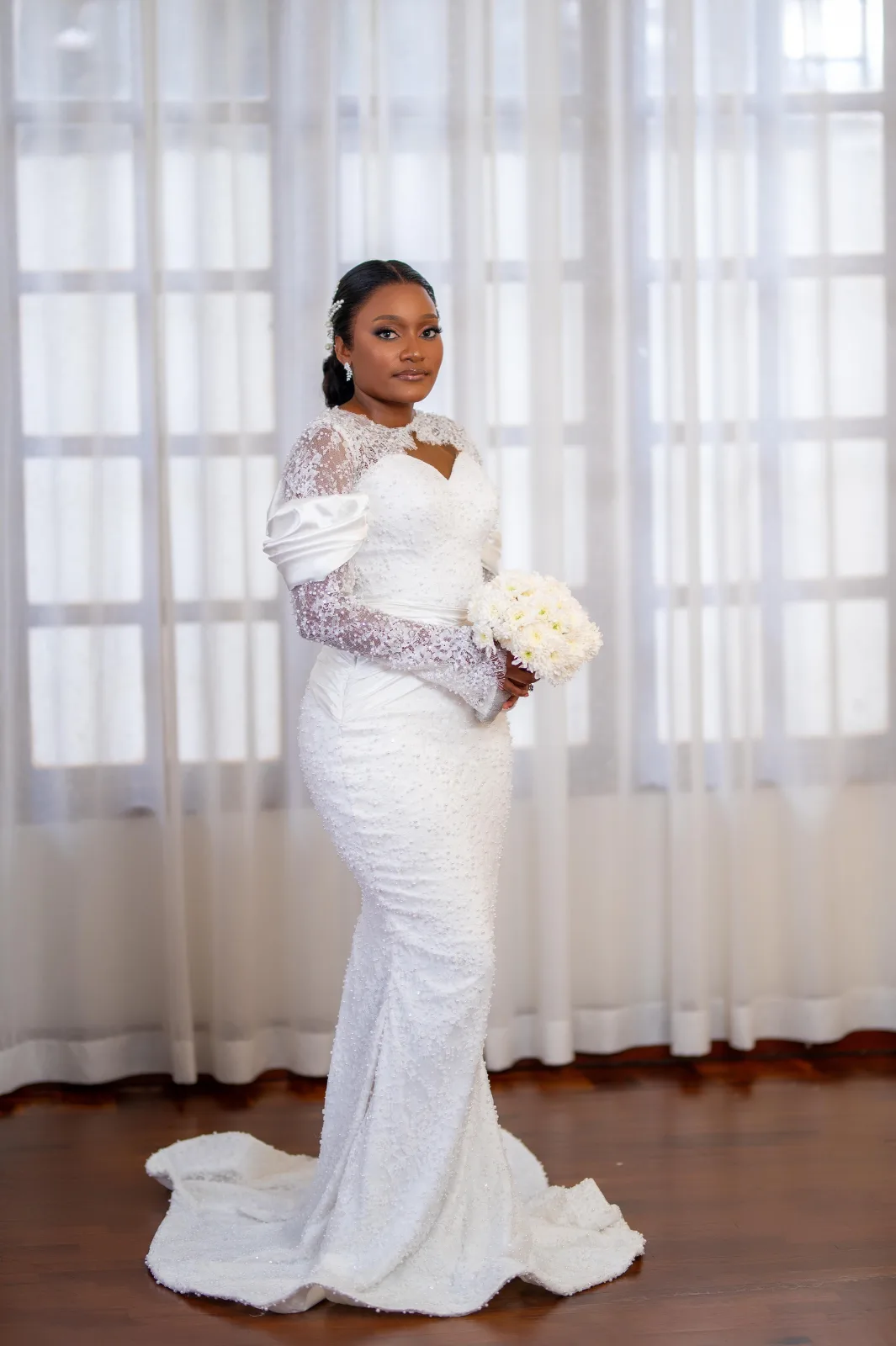 Beaded Lace Sleeve Dress, photo 1 of 4