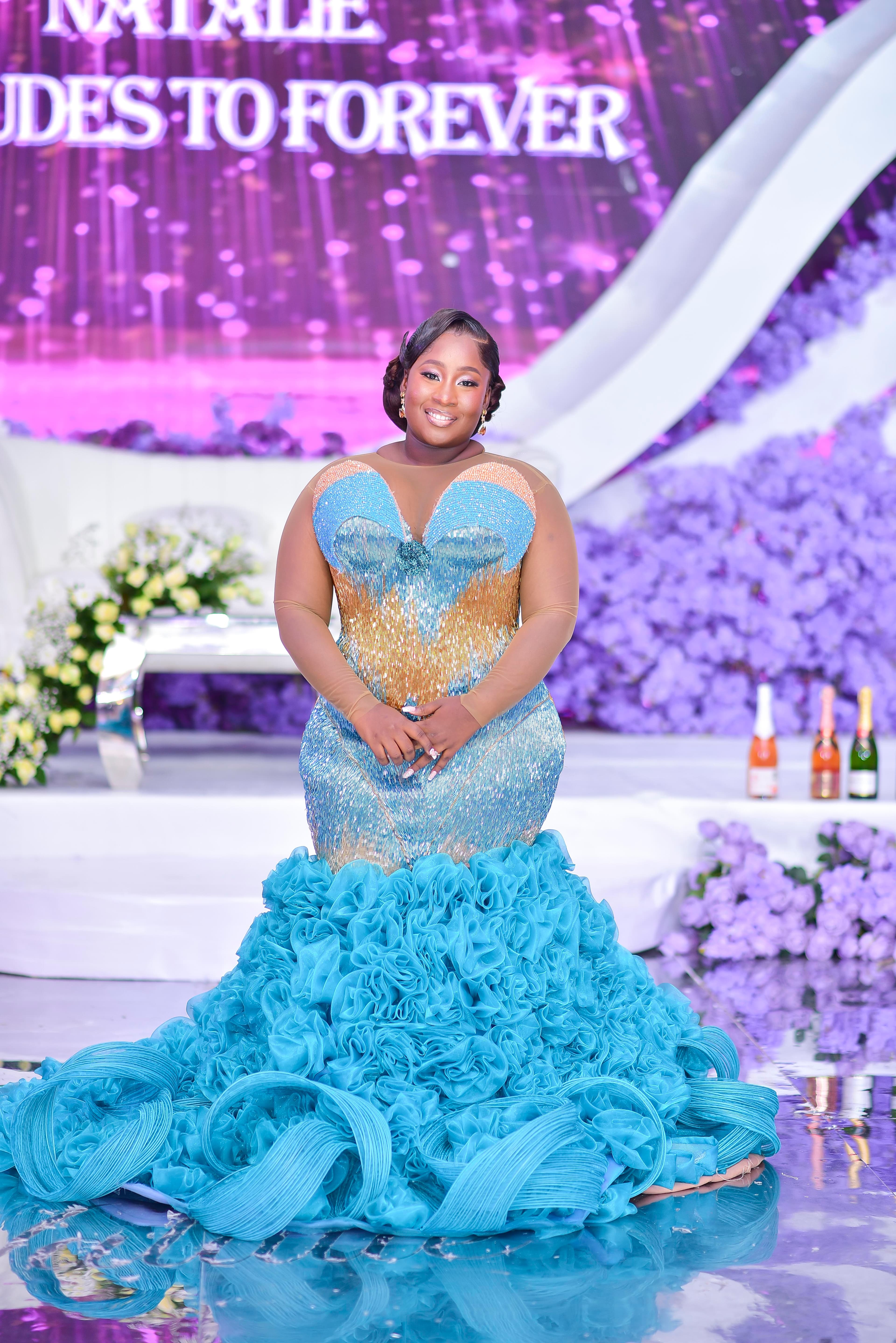 Beaded Blue Ruffle Dress, photo 1 of 3
