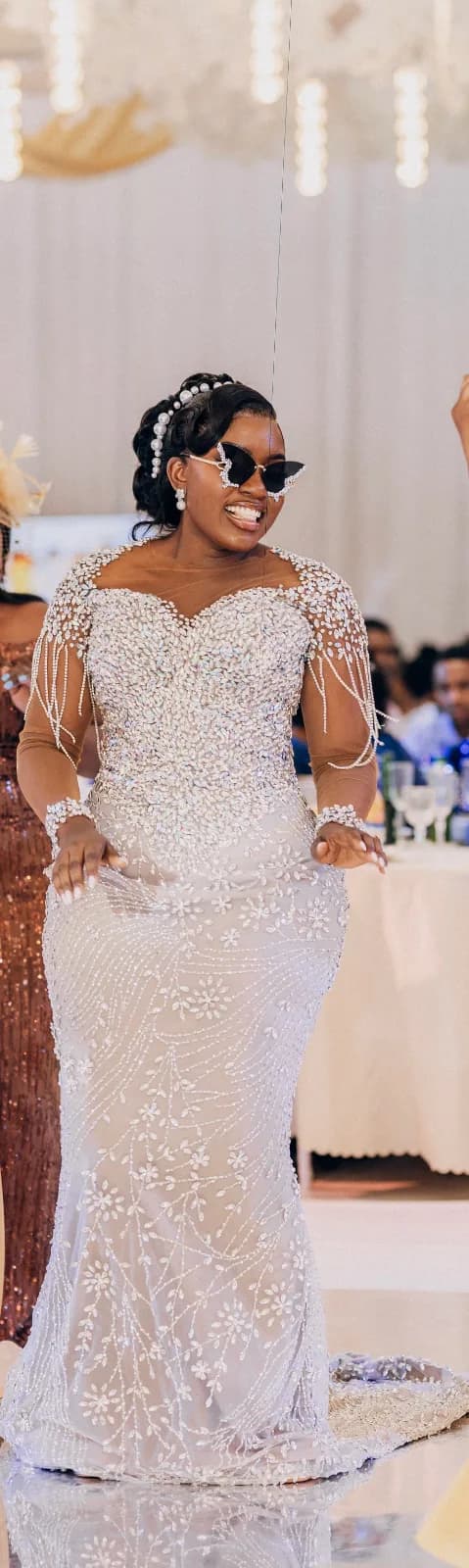 Pearl Floral Beaded Dress, photo 1 of 4