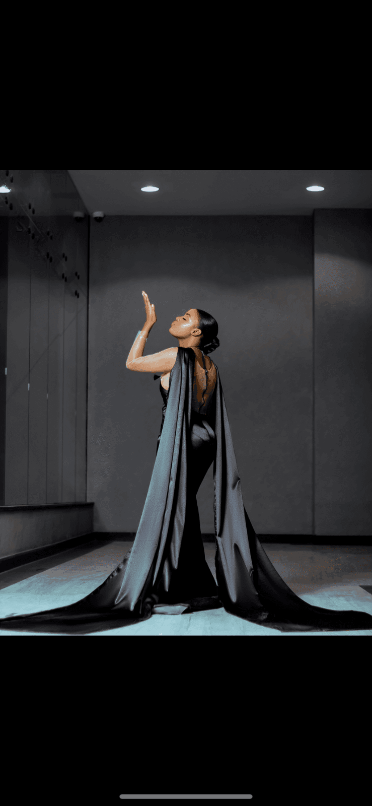 Black Cape Train Gown