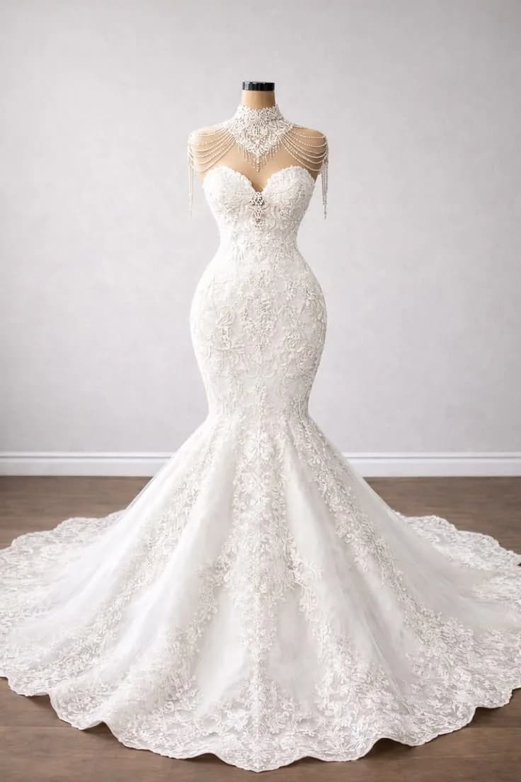 Beaded Illusion Lace Dress