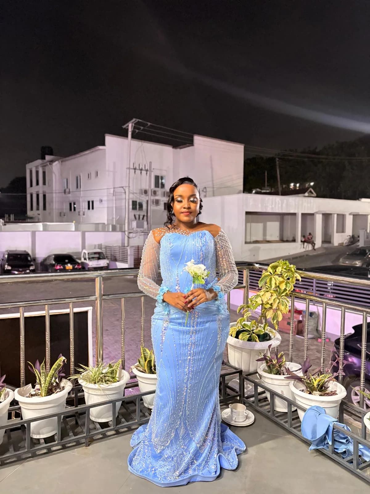 Crystal Beaded Blue Dress, photo 1 of 7