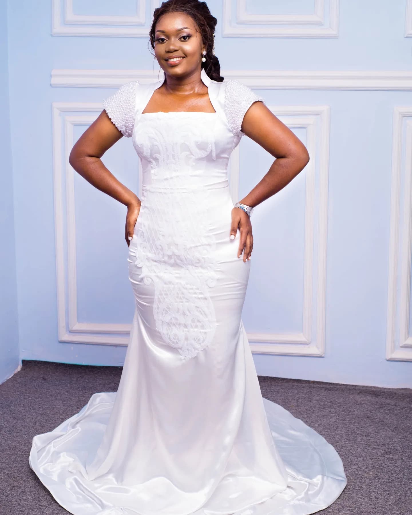 Beaded Sleeve Lace Dress, photo 1 of 4