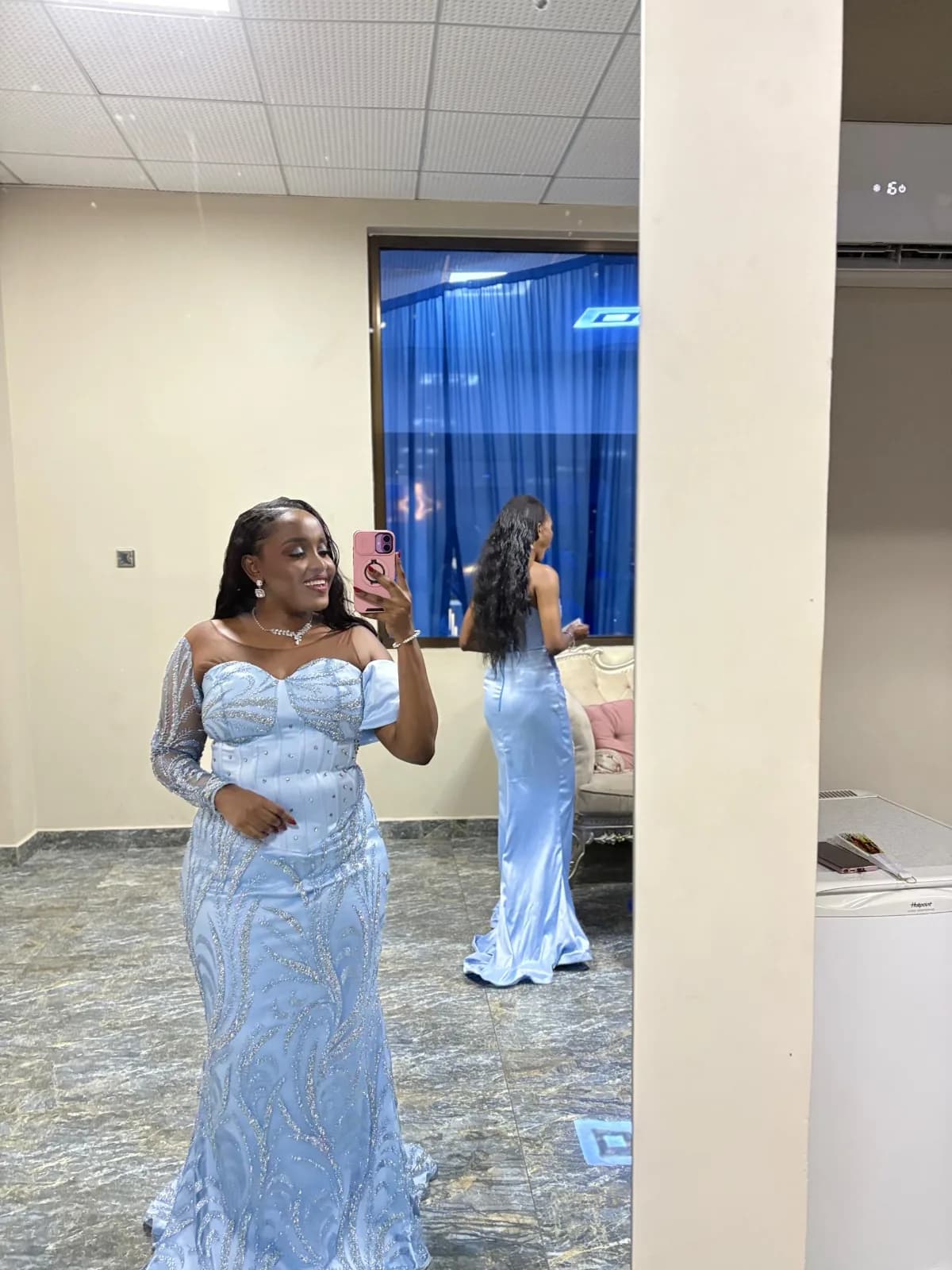 Beaded Swirl Sleeve Dress